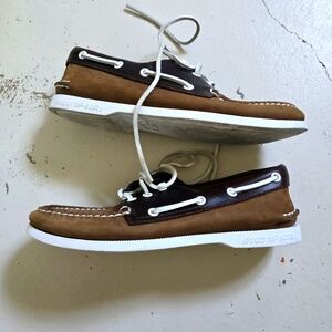 Sperry Top-Sider Colorblock Brown Deck Shoes Mens  Size 7.5